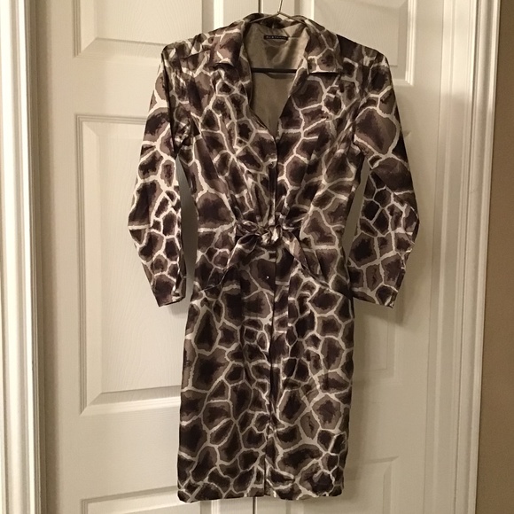 Elie Tahari Maya Giraffe print Safari Dress - Picture 2 of 7
